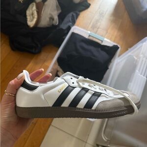 Adidas black and white sambas